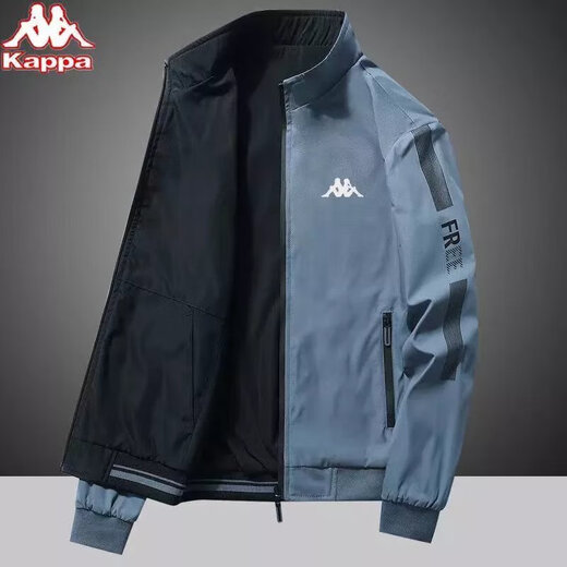 
KAPPA Kappa back-to-back jacket men's autumn and winter plus velvet stand collar casual sports loose trend handsome KP9866 mist blue [added velvet style] 3X suggestions [170-185] Jin [Jin equals 0.5 kg]