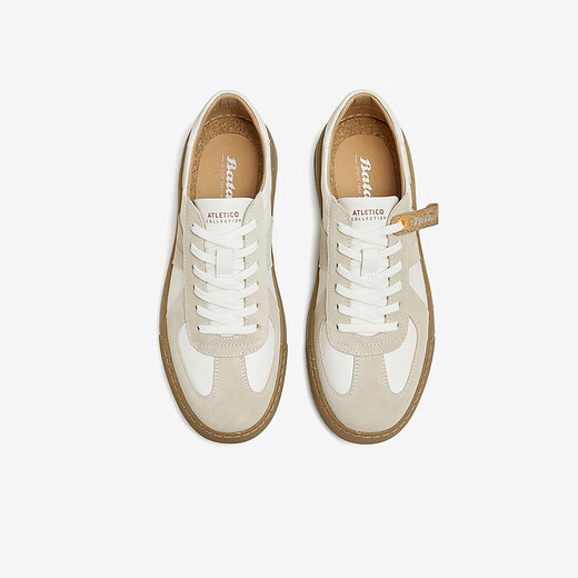 Bata Casual Shoes Herren Herbsteinkaufszentrum Neues vielseitiger Pendler Kuhlatten trendy Deutsch Training Sneaker W9216CM4 Beige 40