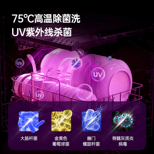 GORGENOX 6 sets of dishwashers, desktop, installation-free, first-class water efficiency, wall-mounted, hot air drying, UV sterilization, three-arm powerful washing, manual water addition DW6-D50A