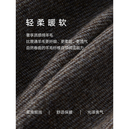 ELLE shopping mall same style 100% sheep wool dark brown suit jacket for women 2024 winter new niche top dark brown S