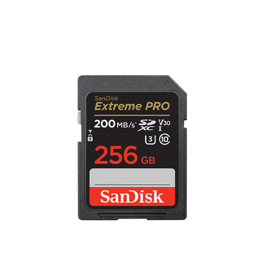 闪迪（SanDisk）256GB SD内存卡 4K V30 U3 C10 相机存储卡 读速200MB/s 写速140MB/s 微单/单反相机内存卡