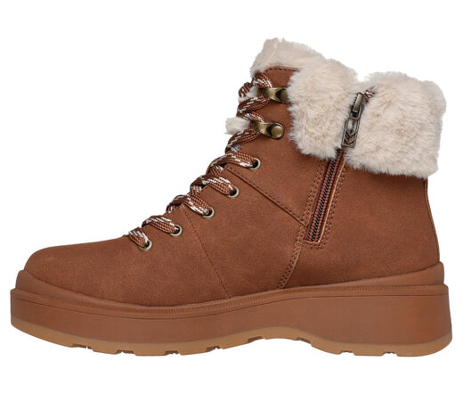 Skechers Botas Cortas Impermeables de Invierno para Mujer Botas de Senderismo cálidas de Felpa Botas de Tobillo cómodas con Punta Redonda Granate 6.5