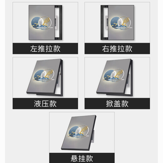 顺吉祥利轻奢电表箱装饰画竖版免打孔现代简约餐厅遮挡电闸箱挂画客厅壁画 JD12052前程似锦 50*70cm(遮挡40*60)左推拉黑框