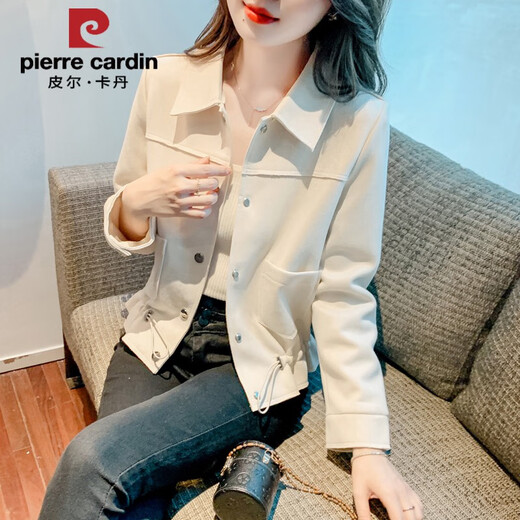 皮尔卡丹（pierre cardin）小香风夹克短外套女春秋2025早春新款上衣百搭休闲小个子收腰风衣 9923杏色 S