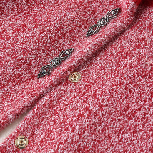 Fuxi's new middle-aged mother's clothing winter woolen coat plus velvet fashionable middle-aged and elderly women's clothing thickened and warm large-size cotton coat, bean paste 2XL recommended 110-125Jin Jin equals 0.5 kg