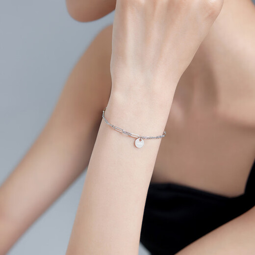 Lukfook Jewelry Platinum 950 Lucky Circle Platinum Bracelet Price L19TBPB0012 Approximately 2.66 grams