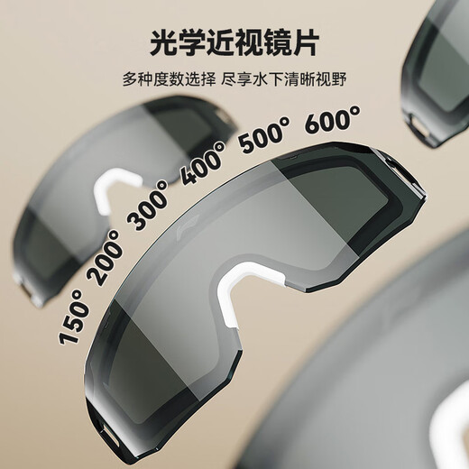 Li-NING (Li-NING) myopia swimming mirror men and women high-definition fog fog box swimming mirror adult swimming hat set 36-808 black myopia 500 degrees
