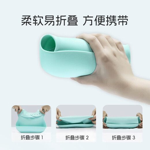 Dr. Ma eating bib baby silicone bib baby eating bib children's waterproof coverall Blue Dinosaur