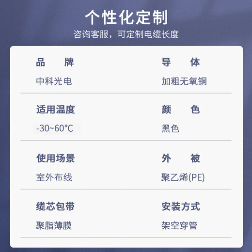 中科光电 室外重铠大对数通信线缆 电话语音大对数电缆 5对ZK-HYA53-5*2*0.5- 1米