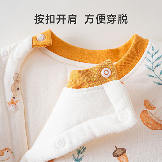 Shubeiyi baby clothes newborn jumpsuit one-year-old baby clothespin cotton boys and girls full moon crawling clothes forest 80
