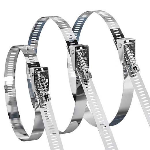 Tianzhuo Hardware 304 stainless steel live buckle cable tie clamp throat hoop pipe hoop clamp water pipe range hood gas pipe metal buckle 12.5*300*0.6mm 1 piece