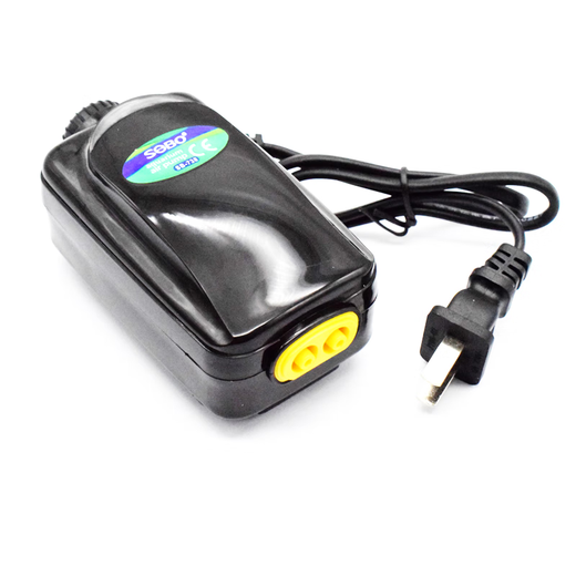 Songbao (SOBO) Fischtank Sauerstoffpumpe Sauerstoffverstärkung Pumpe Aquarium Sauerstoff Enhancer Sauerstoffpumpe Sauerstoffladung Pumpe kleine Haushalte Sauerstoffverstärkung 738 Doppelloch 3,5W [Luftstein, vollständige Set von Zubehör]