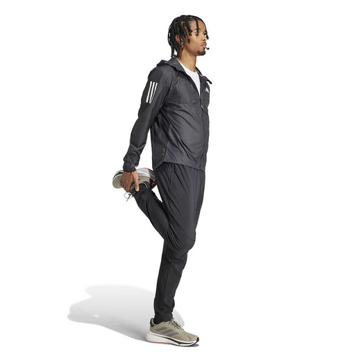 阿迪达斯 （adidas）男子外套春夏薄款时尚百搭运动跑步修身连帽防风夹克 IN1483 黑色 2XL