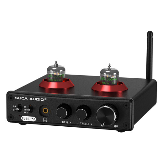 SUCA AUDIO T5C tube audiophile amplifier Bluetooth decoding USB headphone amp DAC lossless amplifier hifi tube preamp black with American 5654W tube
