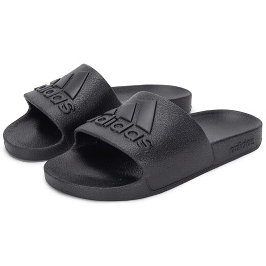 阿迪达斯 （adidas）拖鞋男鞋女鞋 2025夏季新款情侣运动鞋洗澡耐磨透气沙滩凉鞋子 IF7371/黑色 44.5
