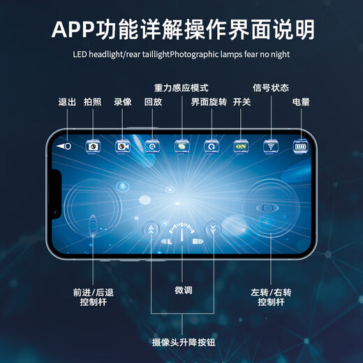 船夫至眼遥控船可水下摄影wifi可摄影手机遥控魔鬼鱼迷你潜水艇男孩玩具船