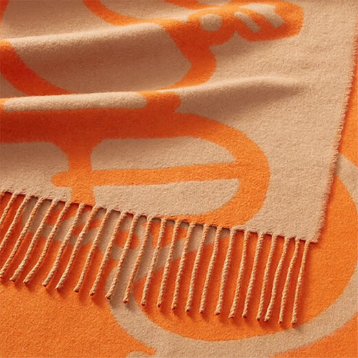 Hermes (HERMES) scarf, horse head cashmere scarf, new buckle and neck cashmere scarf, New Year gift, orange H259078S-07 30*140cm