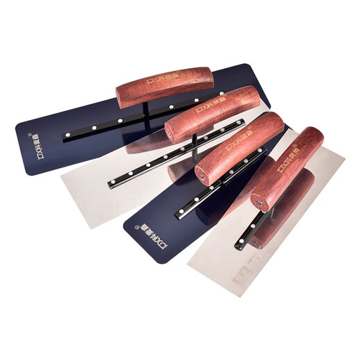 Kemaxin stainless steel trowel wall trowel tool plaster knife painter scraper large white putty push knife wooden handle plaster knife beech handle stainless steel 8*9*25