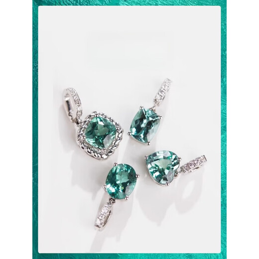 Green Sapphire Pendant 18k Gold Free Buckle Natural Paraiba Mint Olive Green Topaz Tourmaline Women 1 Mint Green Tourmaline