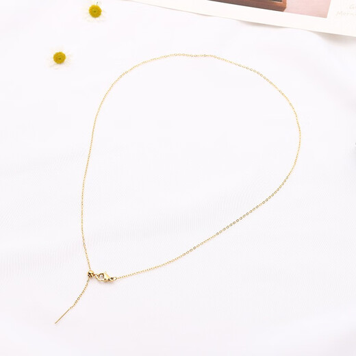BOMP Old Phoenix Gold Store Model Imitation Gold Everything Can Wear Versatile 18k Gold Ultra-Fine Needle Type Universal Chain Plain Chain O-shaped Chain Rose Gold O-shaped Chain (Needle Type)