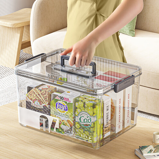 Wiayunuo transparent storage box portable transparent storage box household toys books plastic thickening storage box snacks desktop storage transparent gray - PET material four suitcases No. 1 + No. 2 + No. 3 + No. 4