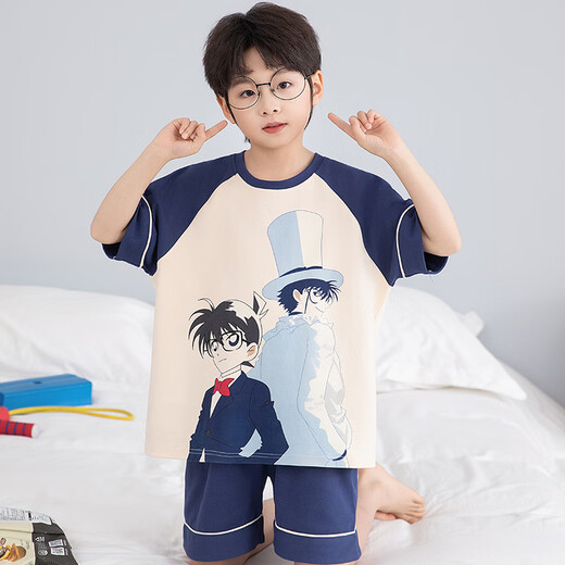 
Little Dragon Children's Pajamas Summer Boys Pure Cotton Shorts Shorts Boys Teen Cartoon Home Clothing Set T693# Come on Reader [Pure Cotton Set] M Size (Suggested High 153-160)