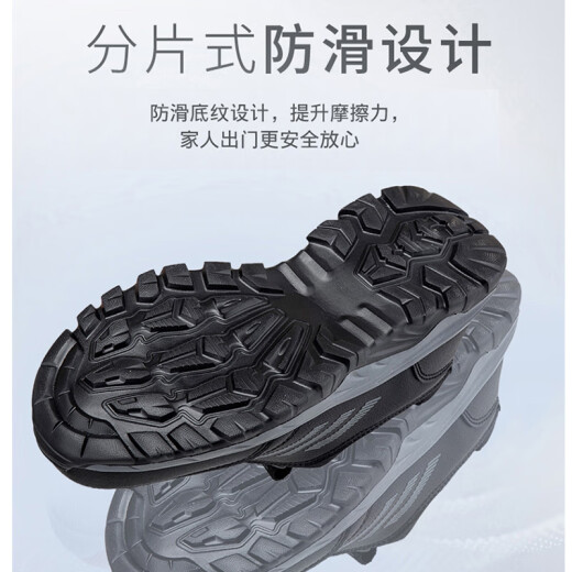 足立健足力健官网老人鞋男秋季防水皮面一脚蹬防滑软底旗舰店中老年健步 9207紫色女_【收藏送袜子】 35 _标准运动鞋码