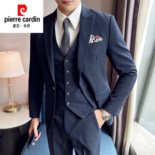 Pierre Cardin wedding suit men's formal wedding groom handsome lapel casual host suit jacket orange pink single suit S recommended 90Jin Jin is equal to within 0.5 kg