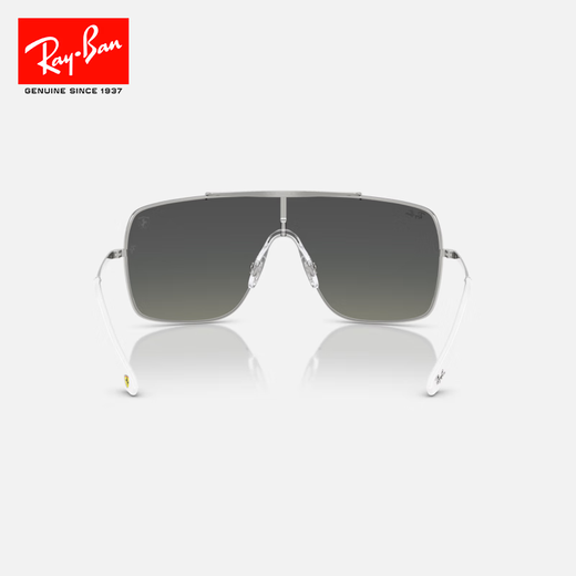 
RayBan Ferrari co-branded square sunglasses men and women high-end sunglasses 0RB3697M gift [Gradial] F1048G silver frame gradient gray lens 35