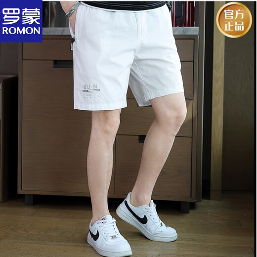 罗蒙（ROMON）高档短裤男2025夏季宽松棉五分裤男外穿休闲沙滩裤爸爸居家中裤 9224卡其【前后口袋】 XL 135-155斤左右