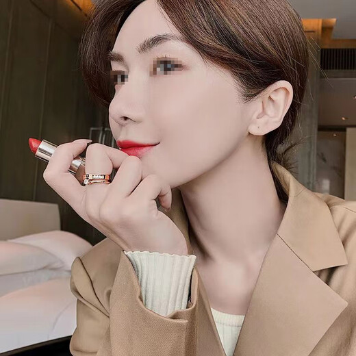 Jingnan titanium steel ring diamond ring does not fade permanent ins gold double layer ring retro ring gold mulberry diamond ring ring rose gold (No. 8) 1 (double layer ring)