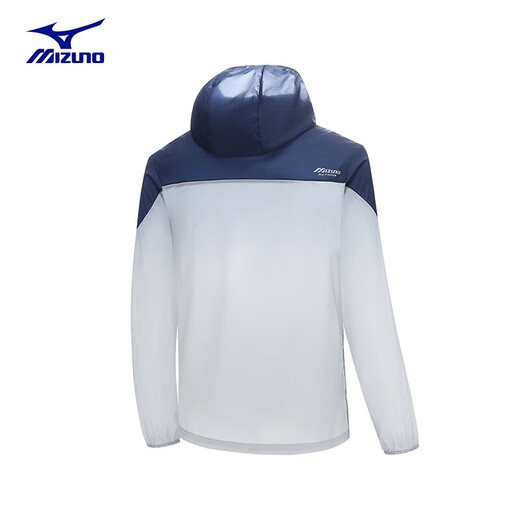 Mizuno (MIZUNO) outdoor skin jacket for men in summer, breathable and lightweight ice silk fishing hiking jacket for men, gray/dark blue L