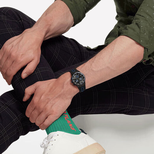 Swatch Swiss watch black and blue boat three-eye chronograph New Year gift examination watch quartz fashion watch SUSB406