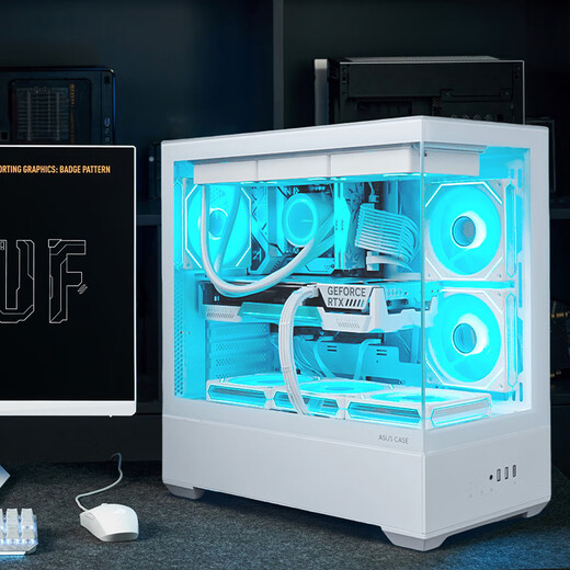 ASUS ROG 24-issue interest-free i5 13400F/14600KF/5060 Ti/5070 e-sports gaming desktop computer host white sea view room DIY assembly machine complete machine 16G configuration four 14600K+ASUS 5060TI 16G