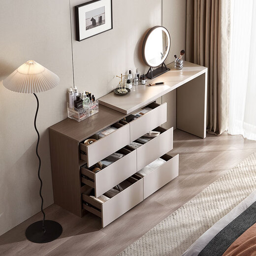 Lin's Home Dressing Table, Drawer Cabinet, Integrated Dressing Table, Storage Bedroom, Simple Modern Desk, Lin's Wood Industry OV3C