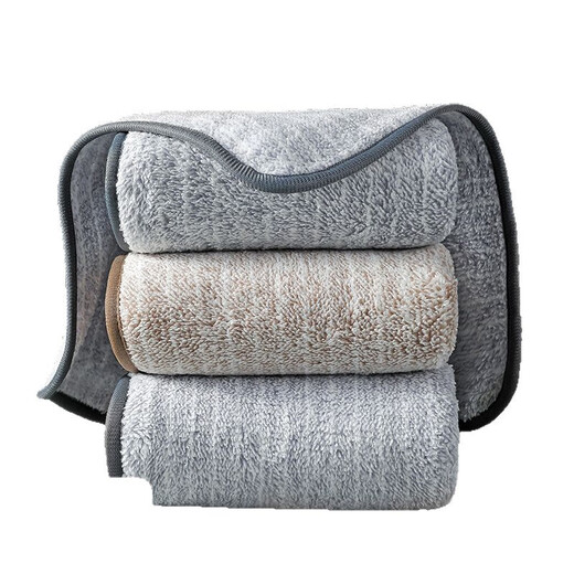 DL Pangjielai kitchen special rag, non-stick, oil-absorbent towel, lint-free tablecloth, housework cleaning dishcloth, thickened khaki, medium size 3 pack, 25*25cm