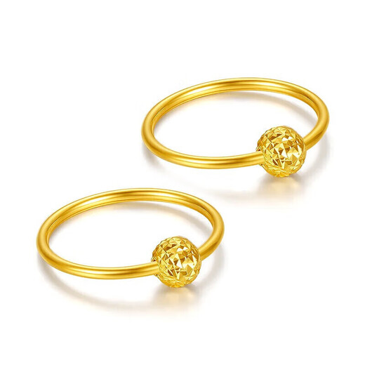 Liuguifu Jewelry Yellow 18K Gold Earrings Transfer Beads Circle Earrings Color Gold Earrings for Women EK0200011 Yellow 18K Gold