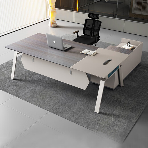 OUDITU Desk Boss Desk Simple Modern President Manager Desk Grand Executive Desk Supervisor Desk Office Desk and Chair Combination South American Cherry The lowest on the entire network 1.8m supervisor desk + removable side cabinet + headrest chair