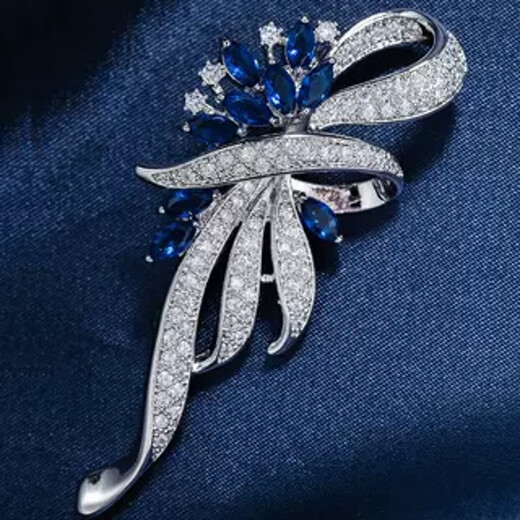 QUAMER high-end brooch counter women's jacket suit coat corsage versatile pin accessories for women colored diamond length 5.8_3cm