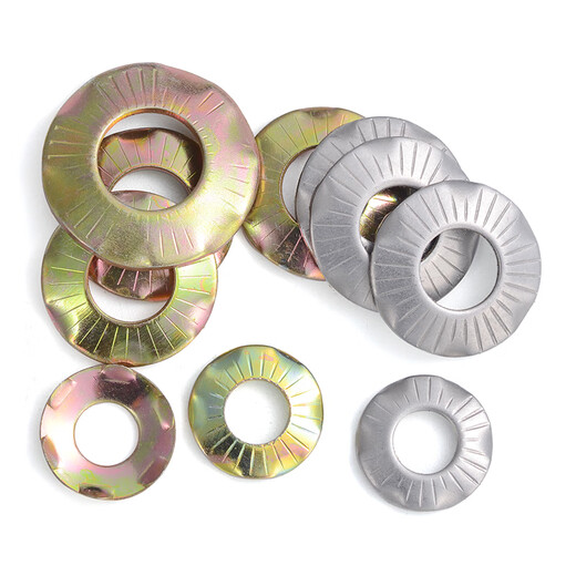 JINGGONG carbon steel six claw grounding washer bridge claw pattern 304 anti-loosening embossed anti-slip flower tooth butterfly gasket 5*12*0.7 1000 pieces color zinc discount