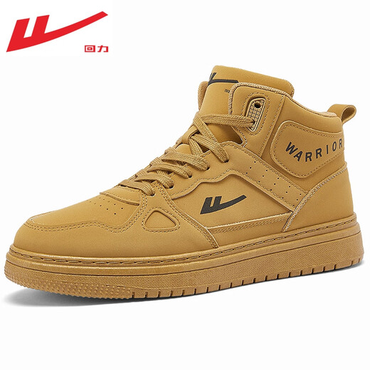 Pull back men's shoes high-top sneakers for men 2025 autumn and winter retro casual sports shoes trendy versatile shoes for men camel 42