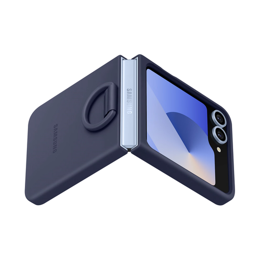 三星（SAMSUNG）Galaxy Z Flip6 原装指环式硅胶保护壳 手机壳 保护套 深蓝色
