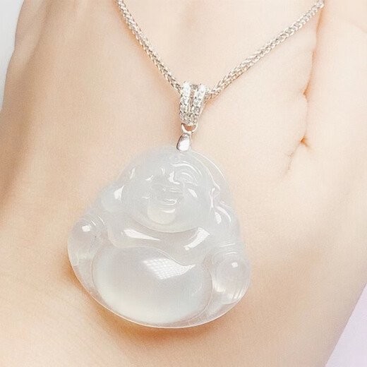 Fat Donglai's same style universal buckle 18k gold pendant Buddha Jade Jade connector melon seed connecting buckle lanyard necklace pin buckle white gold (925 silver gold plated)