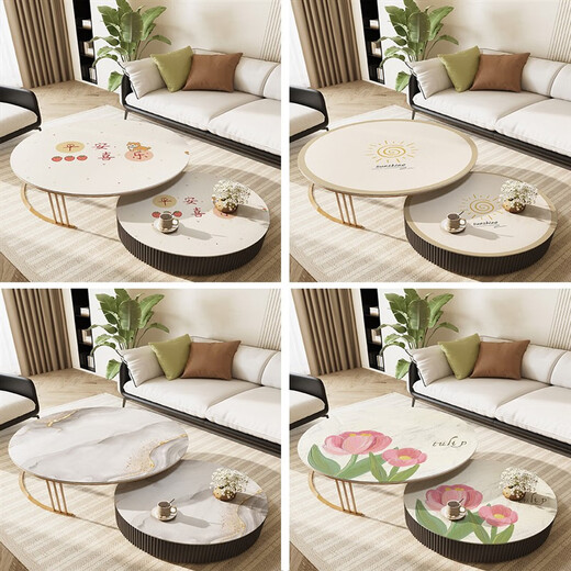 Lilang dining table mat round small round table round coffee table mat no-wash oil-proof and waterproof tablecloth anti-scalding anti-slip mat dining table mat Strawberry Dog diameter 150cm