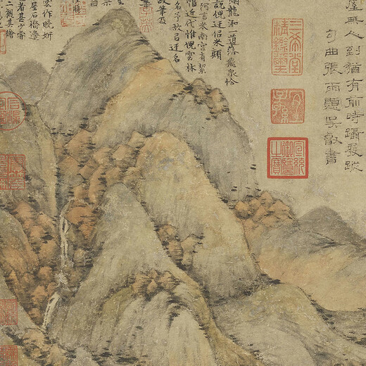 元倪瓒雨后空林图古代山水画卷轴文人复仿古画挂画 元倪瓒疏林淡霭图12116 60X140厘米（喷绘画心尺寸） 化