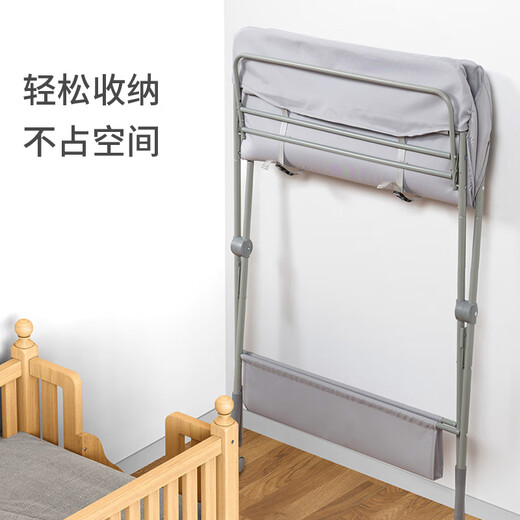 升哥尿布台婴儿护理台按摩洗澡可折叠便携多功能新生儿宝宝床换尿布台 移动款-灰赠隔尿垫+定型枕+小水