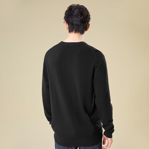 HLA Heilan House brand exclusive long-sleeved sweater for men's light business classic round neck pure wool sweater