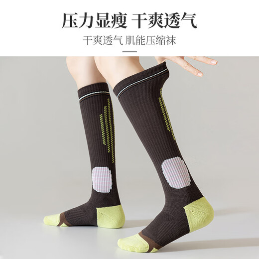 Beiyu fitness sports socks, professional running, skipping rope and gymnastics, long-tube micro-pressure badminton, Pilates, yoga, mesh calf socks, 3 pairs - pink + blue + purple, one size fits all