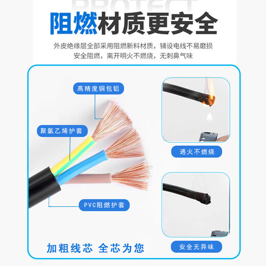 CLCEY ALIMENTO ANTI-FRABAJE Cable suave Cable de 6 cuadros alambre de alambre 2 núcleo 3 núcleo 15254 a prueba cuadrada de trifas al aire libre RVV3 núcleo 10 cuadrado 100m 100m