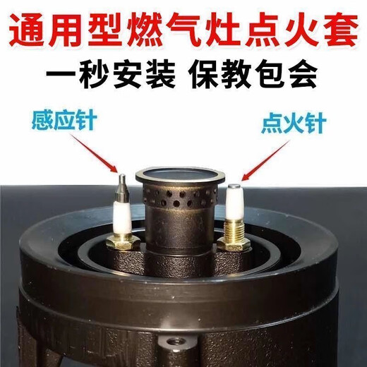 通用燃气灶点火针打火器万能带线感应铜针嵌入式煤气灶具配件包邮 通用燃气灶点火针 新款铜套点火针+感应针-买一发二